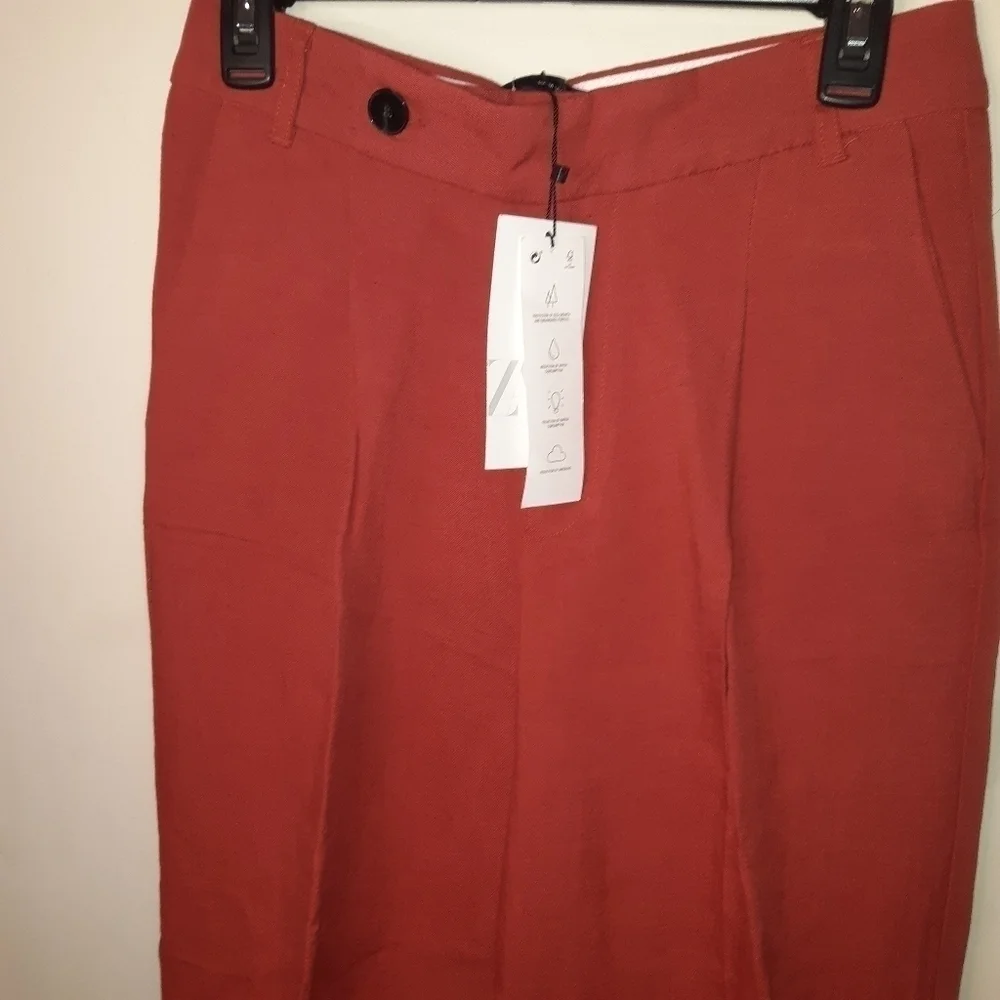 ZARA full-length Linen Blend Business Casual pants